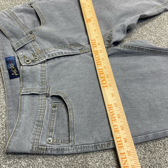 y2lk vintage grunge Angels womens straight jeans sz 13 mid rise gray stretch - Picture 6 of 12